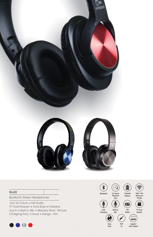 BLAZE- Bluetooth Stereo Headphones