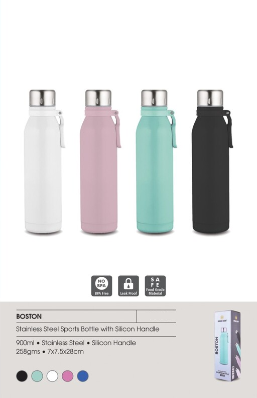 BOSTON Stainless Steel Bottle with Silicon Handle