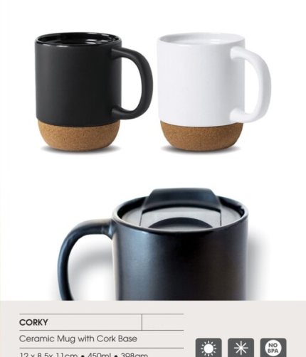 Corky Ceramic Mug With Cork Base