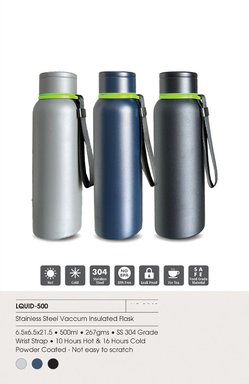 LQUID-500 Stainless Steel Vacuum Insulated Flask